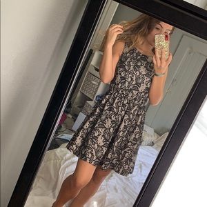 black and nude lace dress
